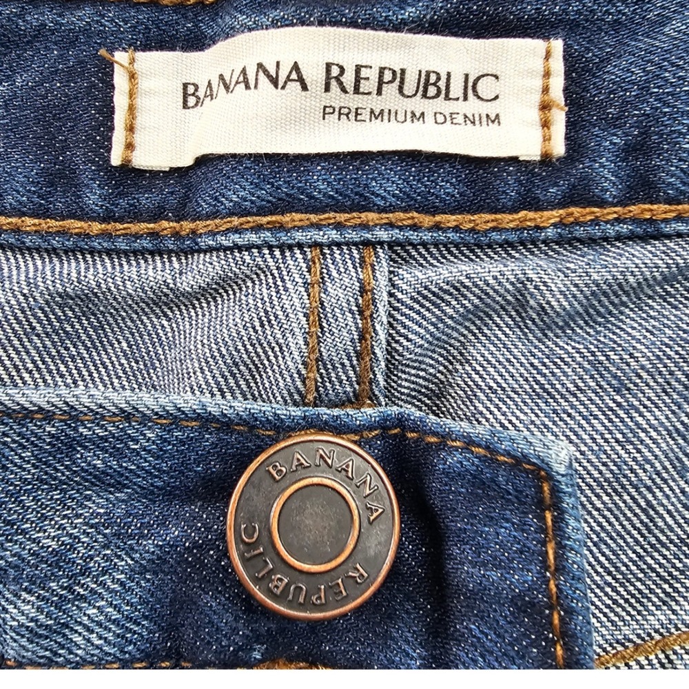 Banana Republic Boyfriend Jeans Men 31L Blue Premium Denim Streetwear Distressed - Picture 9 of 15